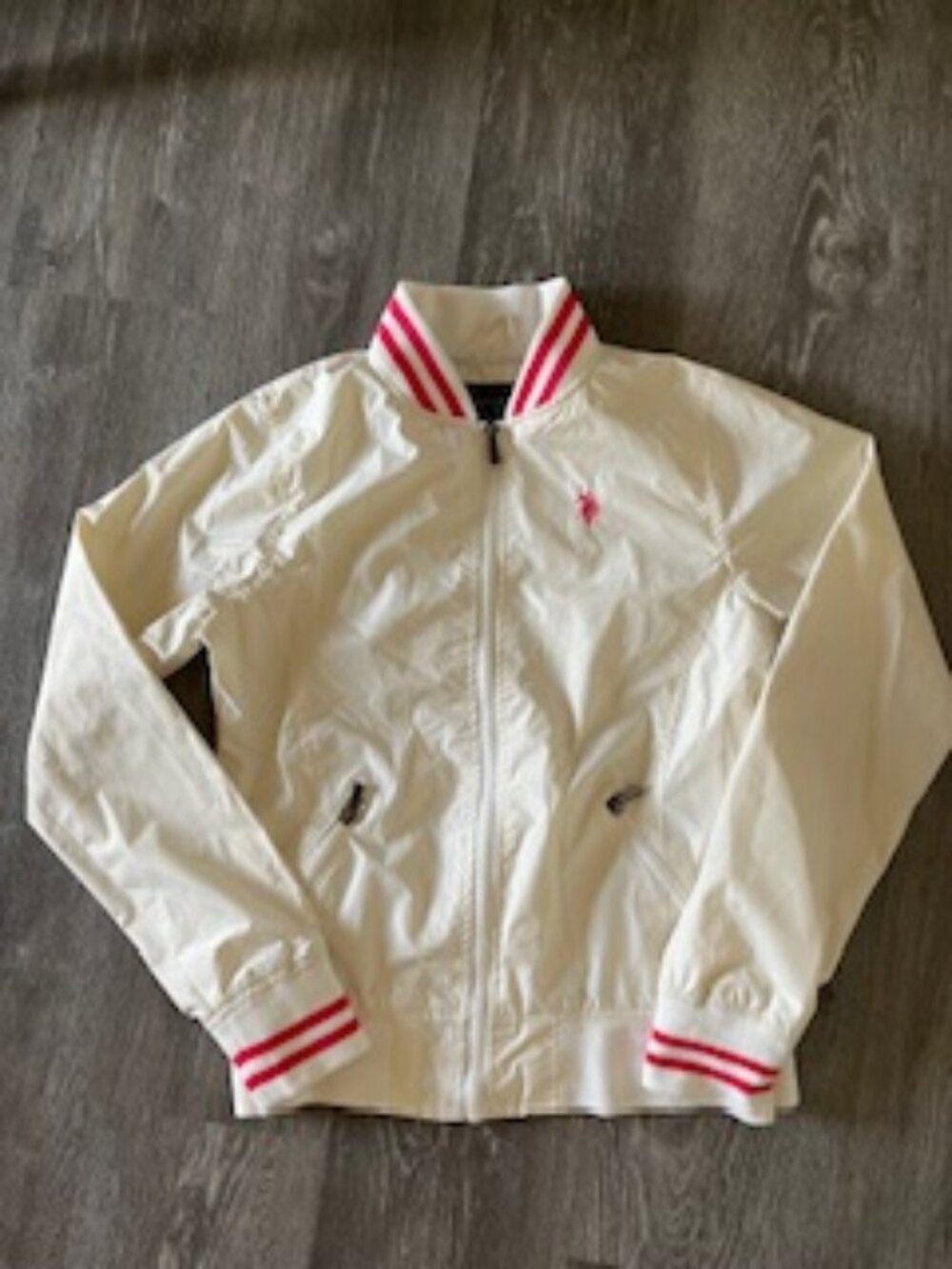 🧡3/15 U.S. Polo Assn. White Pink Jacket Women's S